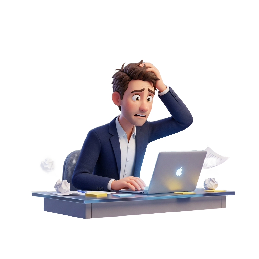 Dirigeant débordé par ses outils, avant AXIOM